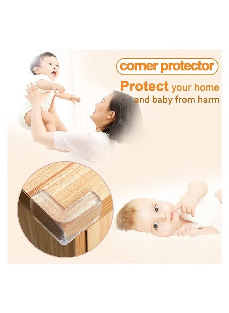 8 Pack T-Shaped Corner Guards, Baby Safety Corner Protectors with 3M Adhesive, 33×33×33mm Thickened Soft Silicone Edge Bumpers, Transparent Table Corner Covers for Baby Proofing Furniture - Image 2