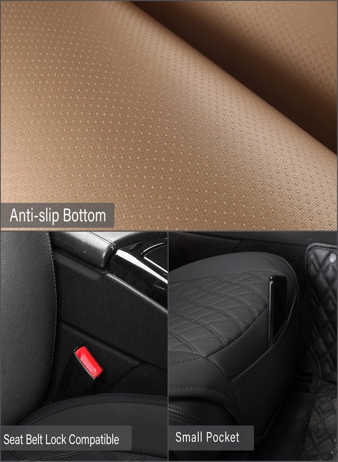 Sanwom Front Car Seat Covers with Storage Pocket and Seat Belt Pads Black - Image 4