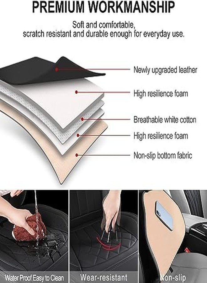 Sanwom Front Car Seat Covers with Storage Pocket and Seat Belt Pads Black - Image 3