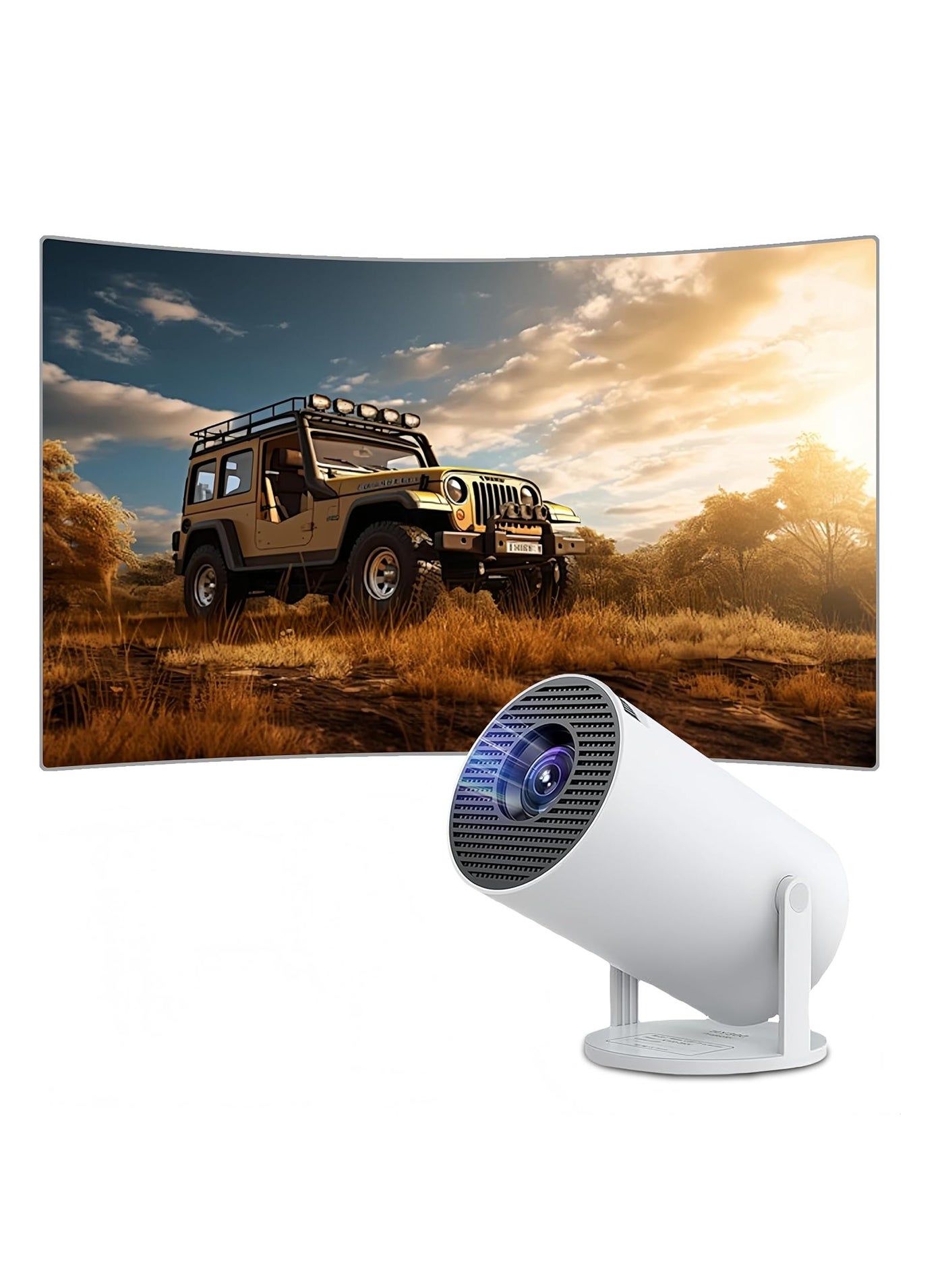 HATAH Mini Projector, HY300 Pro Portable Projector Support 4K+, Bluetooth5.0, WiFi6 5G, 180° Rotatable, Auto Keystone, Smart Projector Compatible With Android13.0/TV Stick/HDMI/USB/TF/Audio