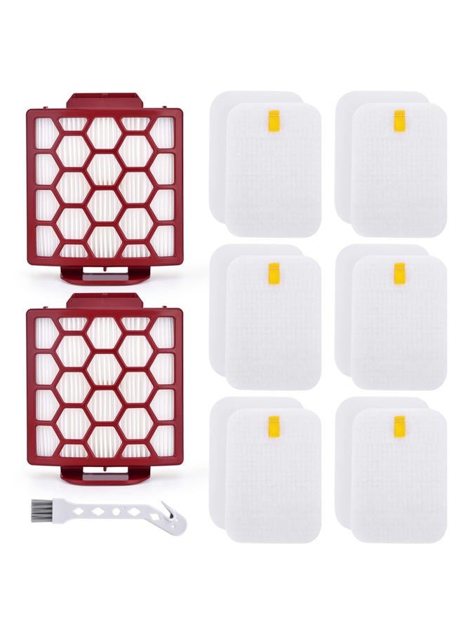 Anewise Filter Replacement for Shark Navigator Pet Pro Plus NV150 NV150C NV151 NV251 Rotator NV255 Zero-M ZU60 ZU62 ZU62C Upright Vacuum, Compare to Part # 1238FT60 & 1239FT60, 2 HEPA + 6 Foam & Felt - Image 1