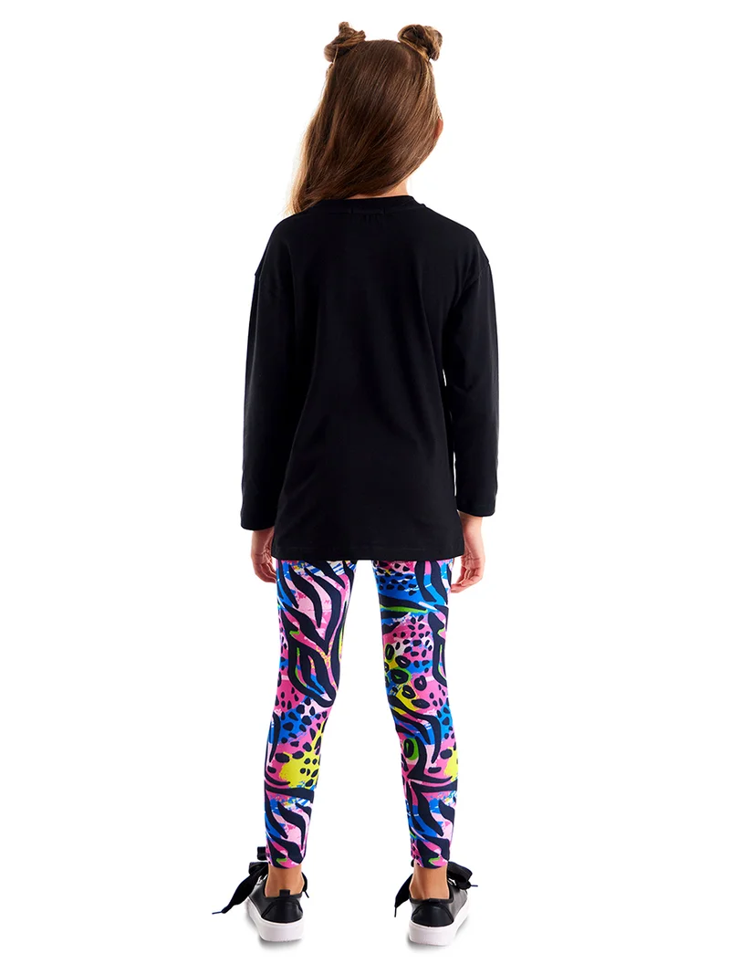 MSHB&G Good Vibes Girl T-shirt&Leggings Set