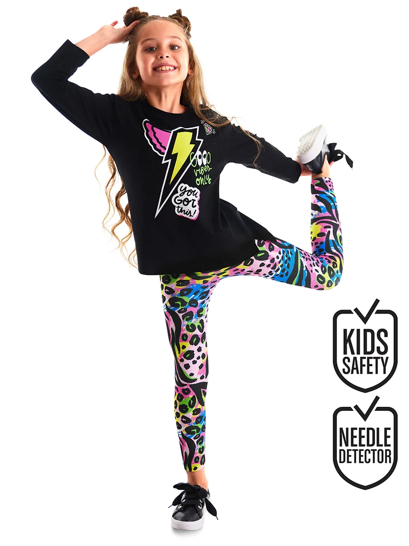 MSHB&G Good Vibes Girl T-shirt&Leggings Set