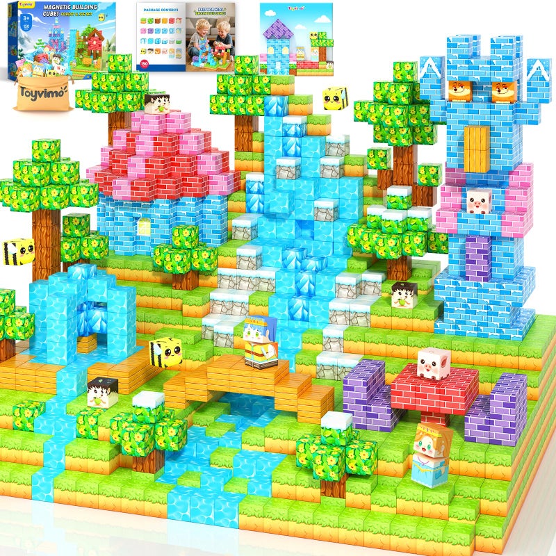 Toyvimo Magnetic Blocks 150PCS Magnet Building Blocks Girls Boys Toys Ages 35 68 1012 STEM Building Kids Toys Build Mine Magnet World Educational Gift for Boys and Girls Ages 3 - Image 2