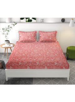 VAS COLLECTIONS VAS COLLECTIONS New Reguler Collection 220TC Cotton Printed 1 Double BedSheet with 2 Matching Free King Size Pillow Covers230x240 cm or 7x75 ft Pink  - Image 4