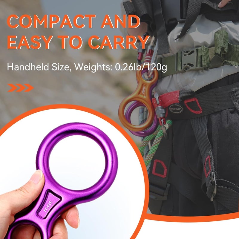 AOKWIT Rescue Figure 8 Descender Climbing Gear Downhill Equipment 35KN/3500kg 7075 Aluminum Alloy Rigging Plate for Climbing Belaying and Rappeling Device - Image 4