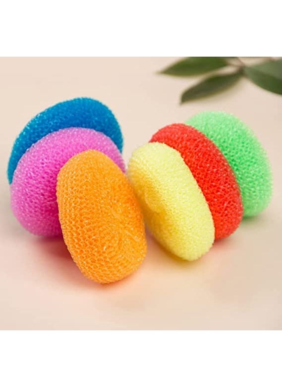 KD ZONE KDZONE Round Plastic Scrubber Large Multicolour Set of 6  - Image 2
