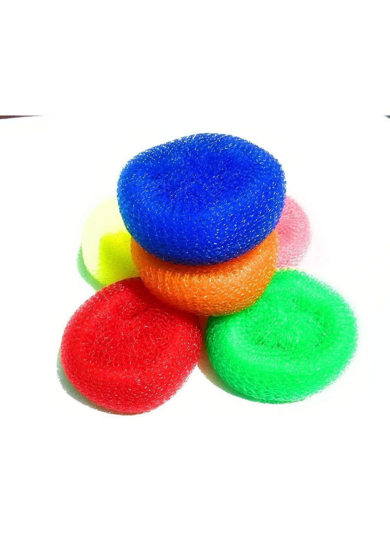 KD ZONE KDZONE Round Plastic Scrubber Large Multicolour Set of 6  - Image 3