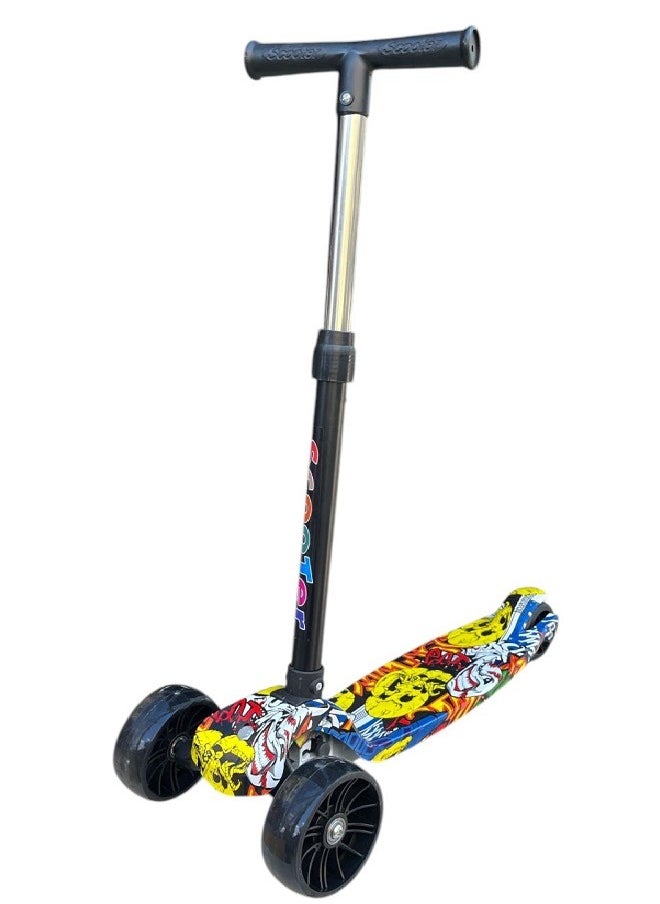 Generic Toddler Scooter with Three Wheels, Ultra Wide Polyurethane Flash Wheels, Height Adjustable and Foldable for Children 3-6 Years  - Image 1