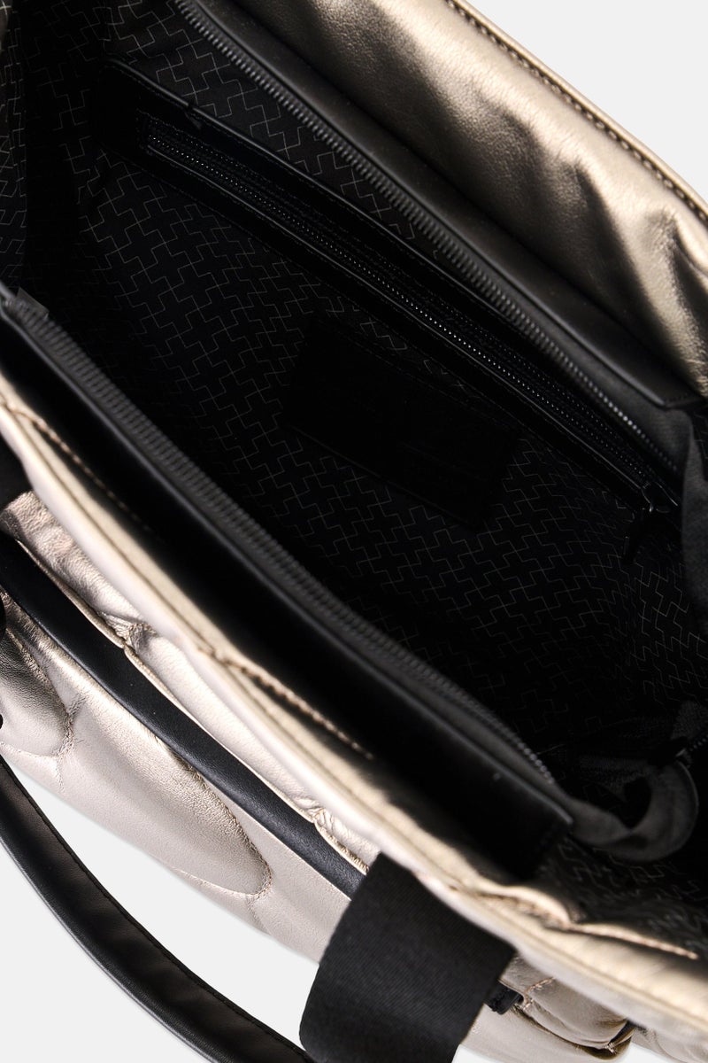 Xti Women Brand Logo Tote Bag, Gunmetal - Image 2