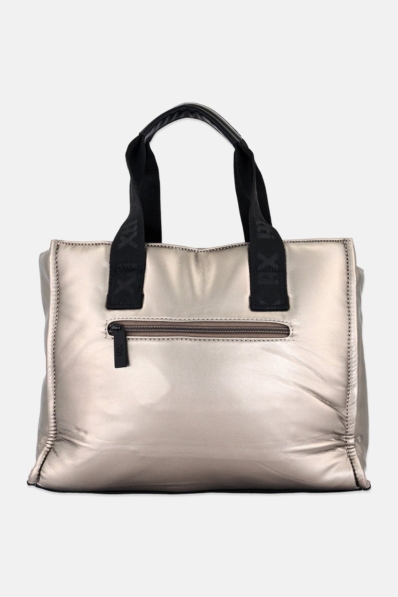 Xti Women Brand Logo Tote Bag, Gunmetal - Image 4