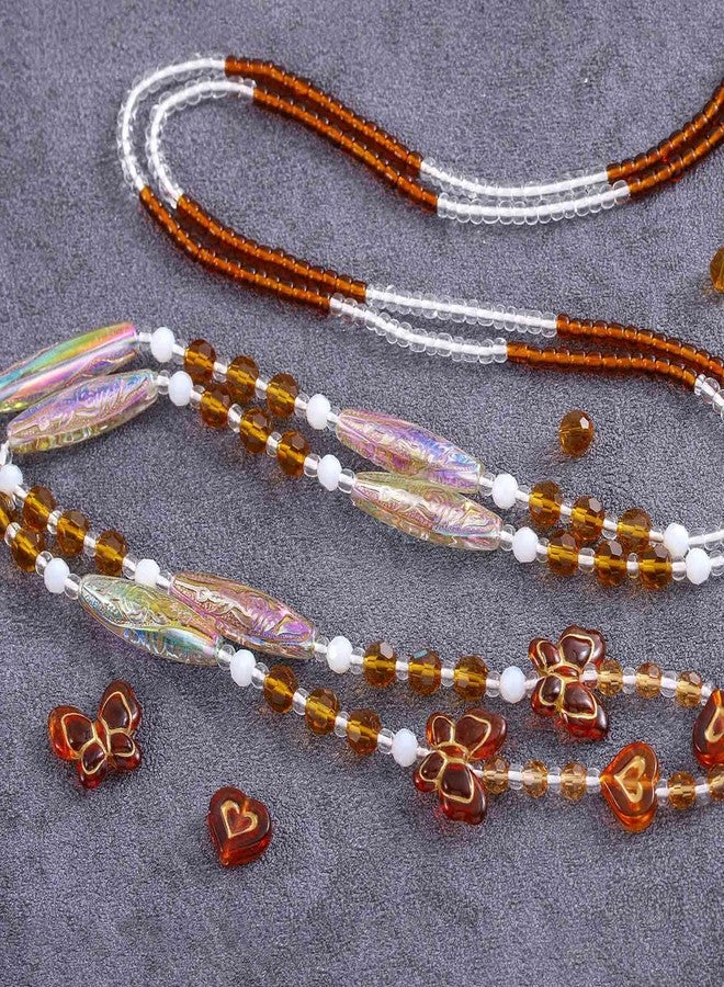 ELABEST Handmade Tie on Waist Beads 60inch African Adjustable Belly Beads Non Stretch Women Waist Jewelry (Brown-A) - Image 3