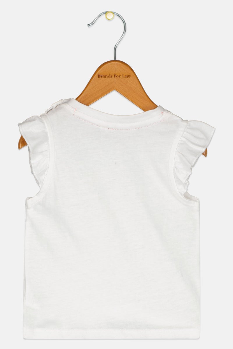 Hamleys Toddlers Girl Crew Neck Graphic Print Top, White - Image 3