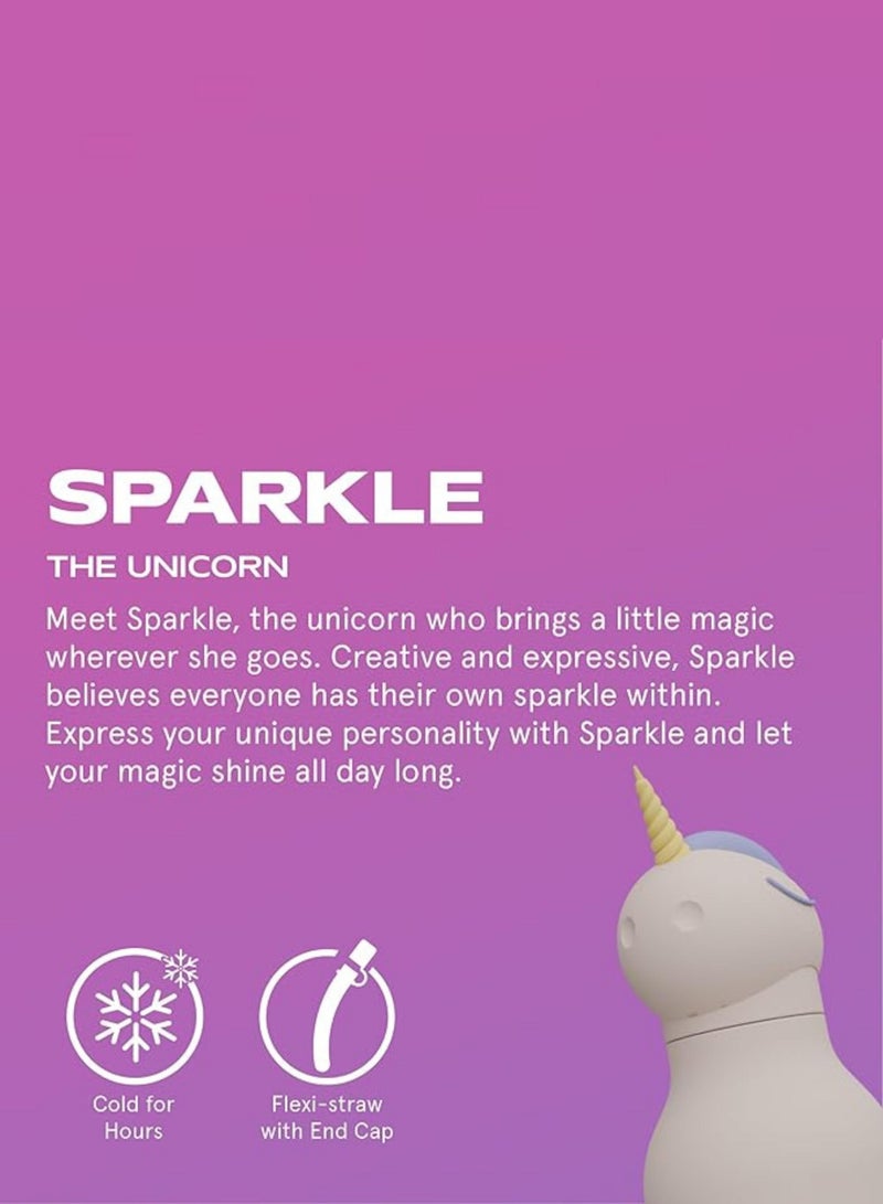 asobu Unicorn with Brush Bestie Animal Bottle - Image 3