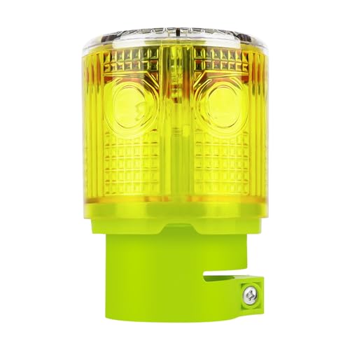 Aolyty Solar Strobe Warning Light 360 Degree Super Bright Waterproof IP54 for Construction Traffic Dock Marine Light Control Flashing (Yellow) - Image 1