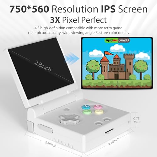 Miyoo مييو ميني فليب جهاز ألعاب محمول ريترو 28 بوصة شاشة IPS 750560 محمول محاكي لينوكس هدية للرجال والنساء أبيض - Image 5