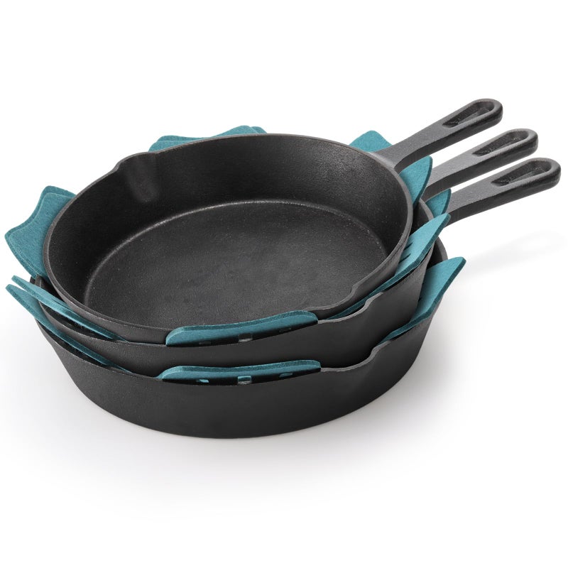 Goaste Goaste 24 Pack Pot and Pan Protectors, 4 Different Size Pans Separator, Anti-Slip Pan Dividers Pads, Felt Cookware Protector Set for Stacking and Protecting Your Cookware, Set of 24, Cyan  - Image 3