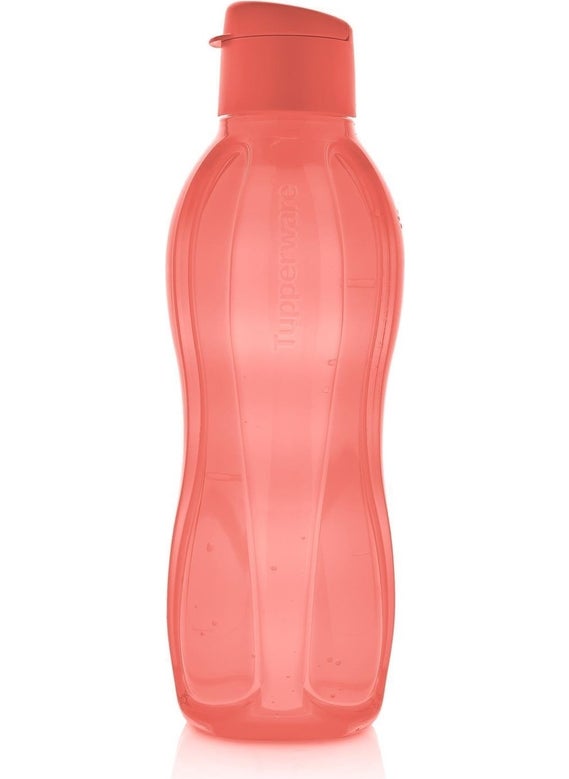 Tupperware زجاجة شرب إكو + غطاء سهل 1ل بطيخ وردي  - Image 1