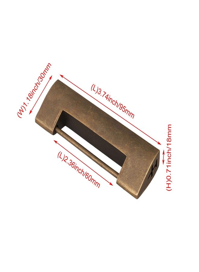 BQLZR Spacing 6cm Chinese Old Style Brass Carved Fish Horizontal Padlock Lock Chinese Antique Lock and Key - Image 2