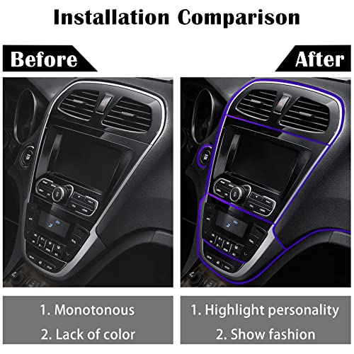 OSIFIT Car Interior Trim Strips,Universal 9.8 ft Car Electroplating Decoration Styling Door Dashboard, Flexible Interior Trim Accessories with Installing Tool(Purple) - Image 5