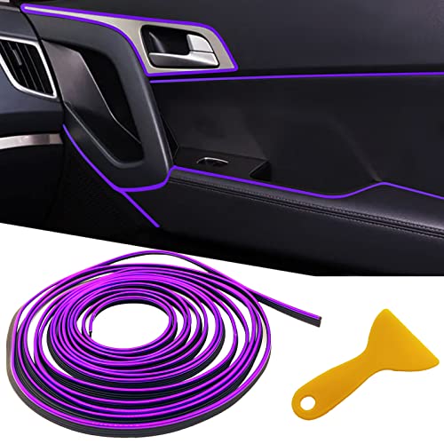 OSIFIT Car Interior Trim Strips,Universal 9.8 ft Car Electroplating Decoration Styling Door Dashboard, Flexible Interior Trim Accessories with Installing Tool(Purple) - Image 1