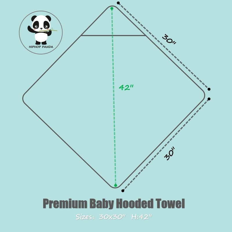 HIPHOP PANDA Hooded Towel - Rayon Made from Bamboo, Bath Towel with Bear Ears for Newborn, Babie, Toddler, Infant - Absorbent Large Baby Towel - Unicorn, 30 x 30 Inch - Image 3
