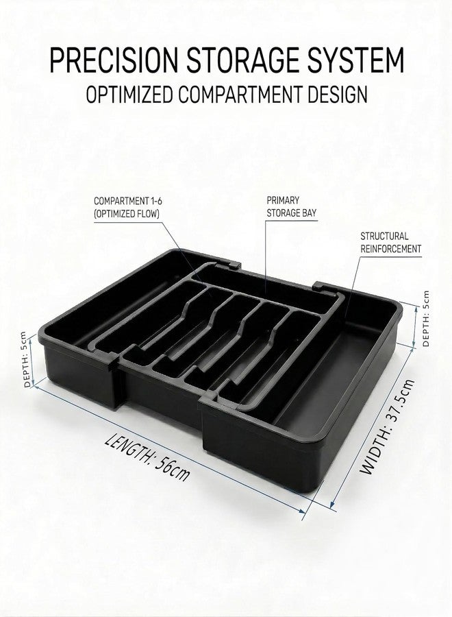 KRIVAZ Drawer Organizer Tray/Kitchen Expandable Utensil Tray/Adjustable Utensil Organizer/Cutlery Silverware Flatware Holder/Divider for Spoons Forks Knives Tableware - Image 3