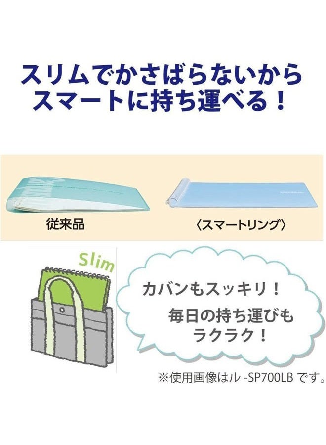 Kokuyo Campus Easy-Carry Slim Binder"Smart-Ring" A5 20-Ring Set of 3 (Light Pink, Light Blue & Clear, A5) - Image 3