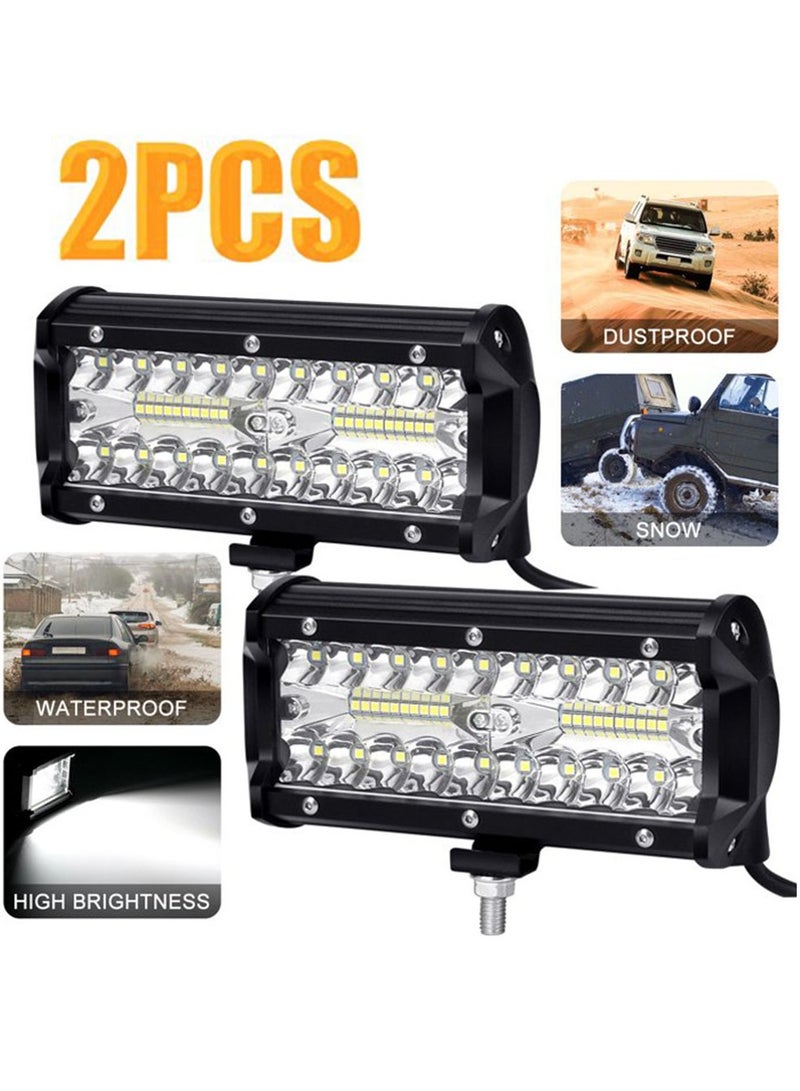 2PCS 120W LED Light Pods, Spot Combo Beam Fog Lights, Waterproof Off-Road Pods for UTV, ATV, Truck, Boat, Jeep - Image 1