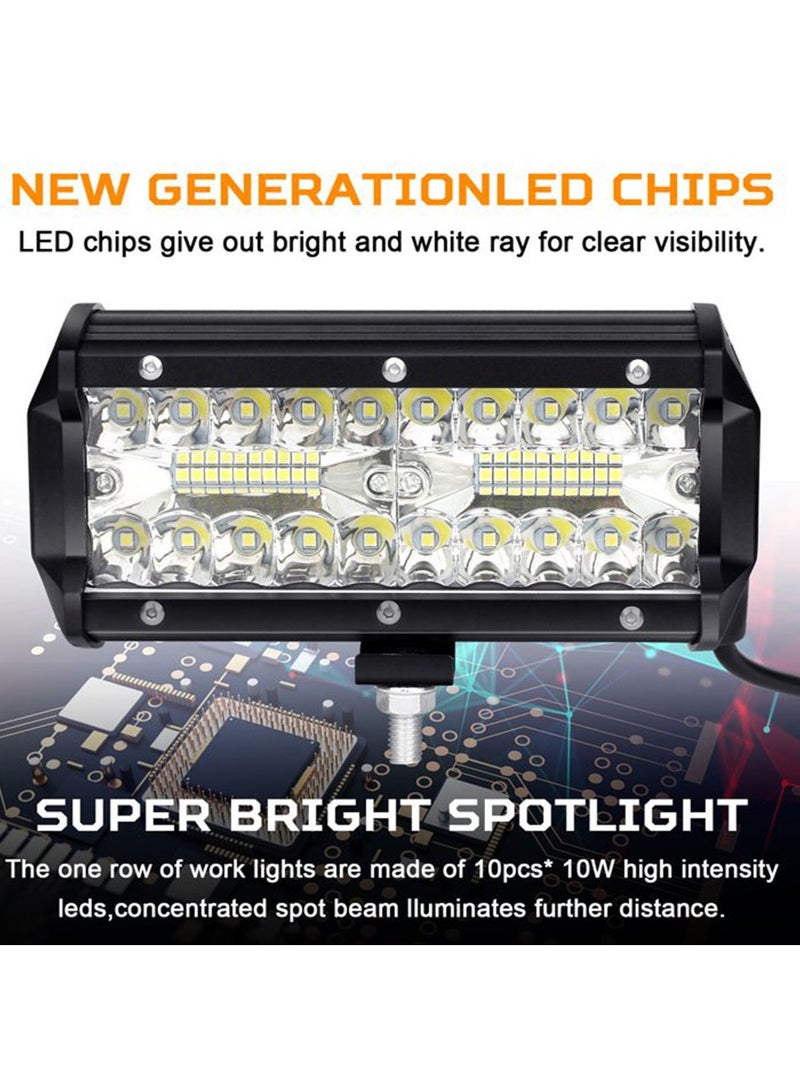 2PCS 120W LED Light Pods, Spot Combo Beam Fog Lights, Waterproof Off-Road Pods for UTV, ATV, Truck, Boat, Jeep - Image 2