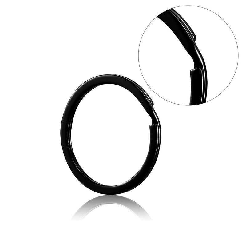 Outus Round Flat Key Rings Chain Small Metal Split Ring for Home Car Keys Organization, 30 Pieces(Black,3/4 Inch, 1 Inch and 1.25 Inch)  - Image 3