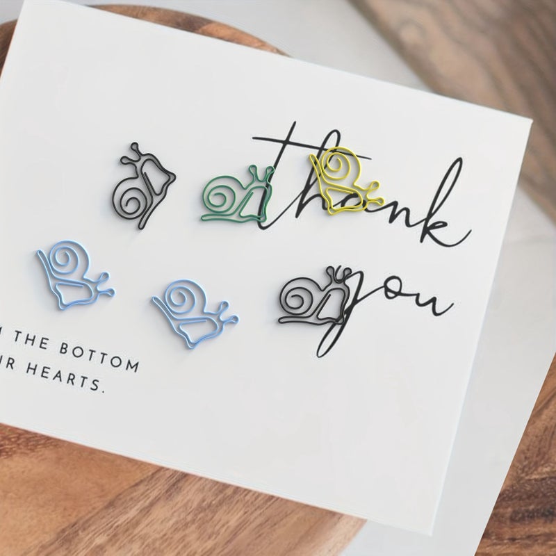 40pcs Creative Cute Snail Shaped Paper Clips For Office Classification - Image 5