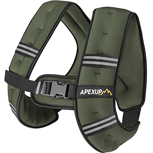 APEXUP سترة وزن APEXUP 10 أرطال للرجال والنساء، سترة وزن لمعدات تمارين النساء لتدريب القوة والجري (أخضر) - Image 1