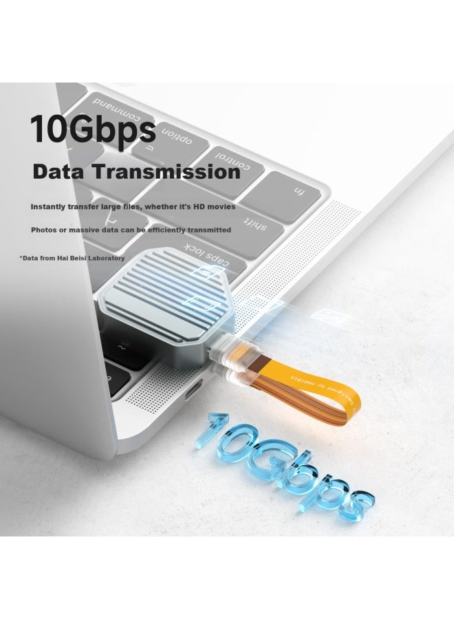 Hagibis Habest Type-C Cable Usb 3.2 Full-Featured Line Fcp Keychain Data Cable Charging Short Line Male To Male Thunderbolt 4 Dual-Head Fast Charging Power Bank Mobile Hard Drive High-Speed Transmission - Image 4