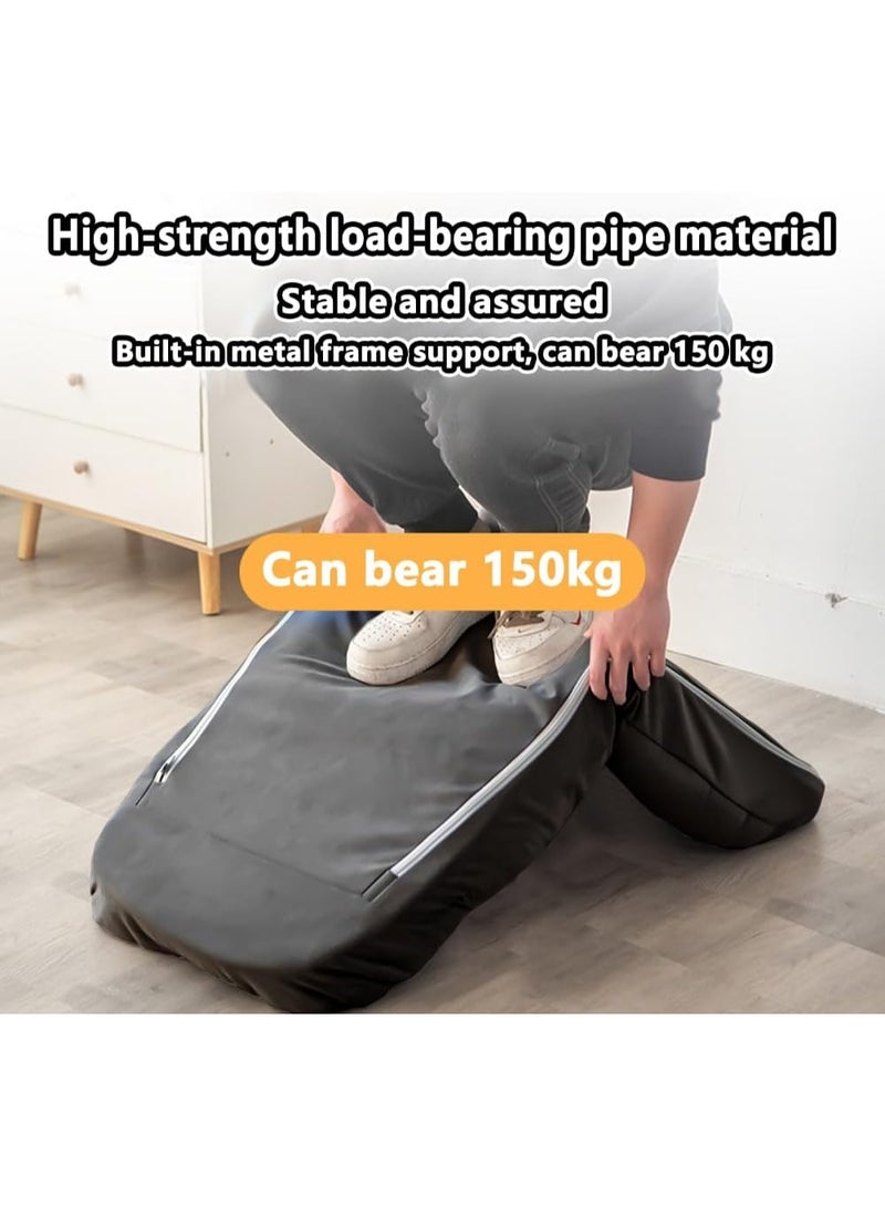 WALALLA 2 Pack Adjustable Fireside Chair, Foldable Lazy Floor Sofa, Armless Accent Bean Bag Couch, Lounger Memory Foam Chair, Corner Chair, Tatami Sofa with Throw Pillow, 5-Position Adjustable Backrest - Image 3