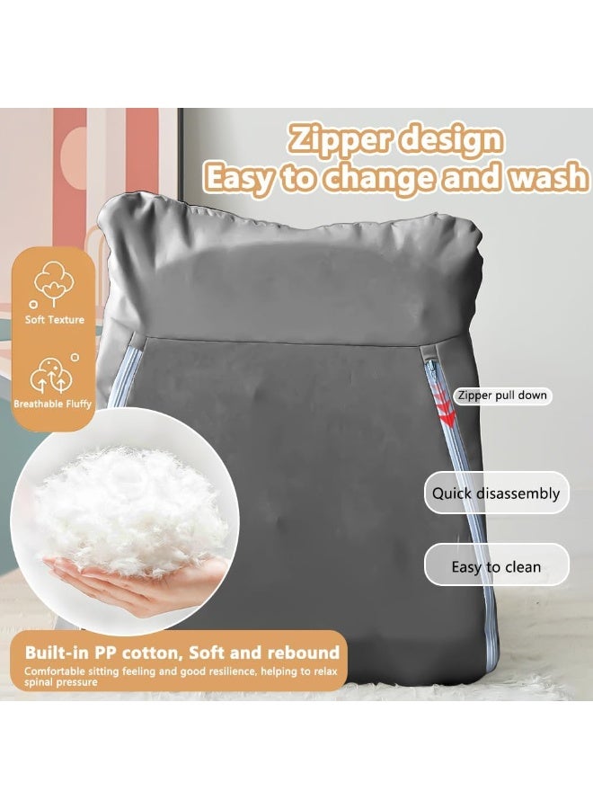 WALALLA 2 Pack Adjustable Fireside Chair, Foldable Lazy Floor Sofa, Armless Accent Bean Bag Couch, Lounger Memory Foam Chair, Corner Chair, Tatami Sofa with Throw Pillow, 5-Position Adjustable Backrest - Image 4