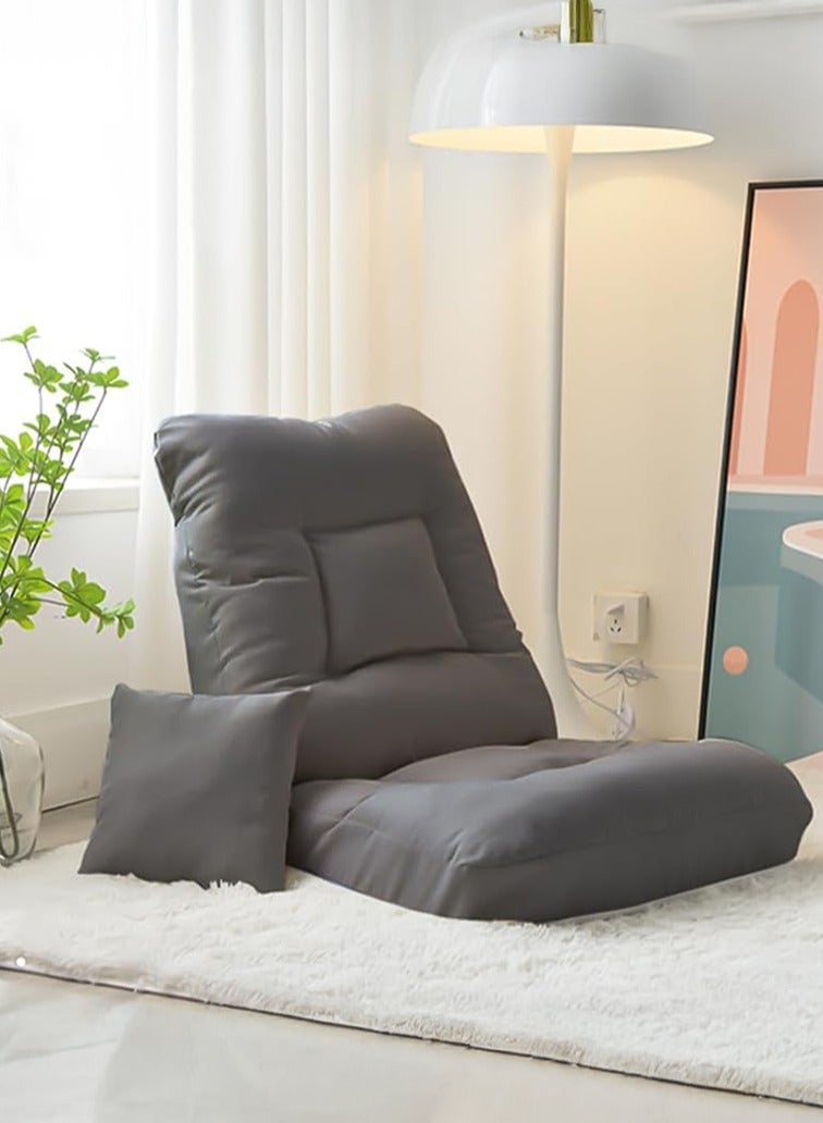 WALALLA 2 Pack Adjustable Fireside Chair, Foldable Lazy Floor Sofa, Armless Accent Bean Bag Couch, Lounger Memory Foam Chair, Corner Chair, Tatami Sofa with Throw Pillow, 5-Position Adjustable Backrest - Image 1