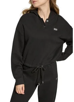 DKNY Front Button Detail Hoodie