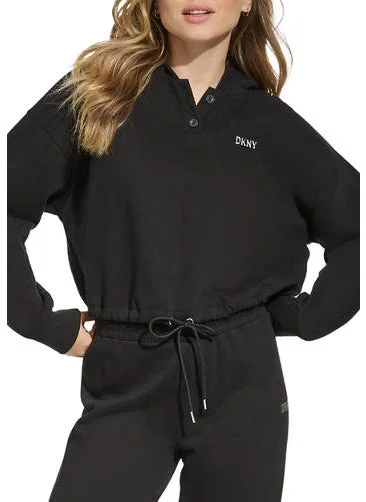 DKNY Front Button Detail Hoodie