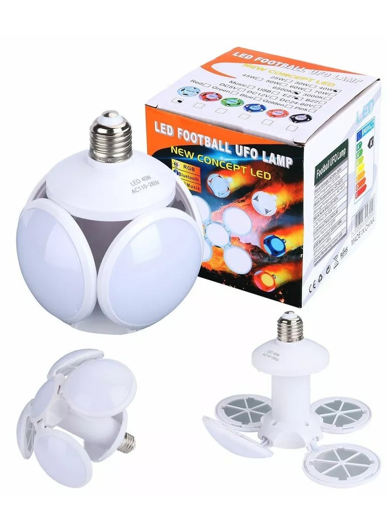 UFO LED Folding Football UFO Bulb High Brightness Light Indoors - Image 1