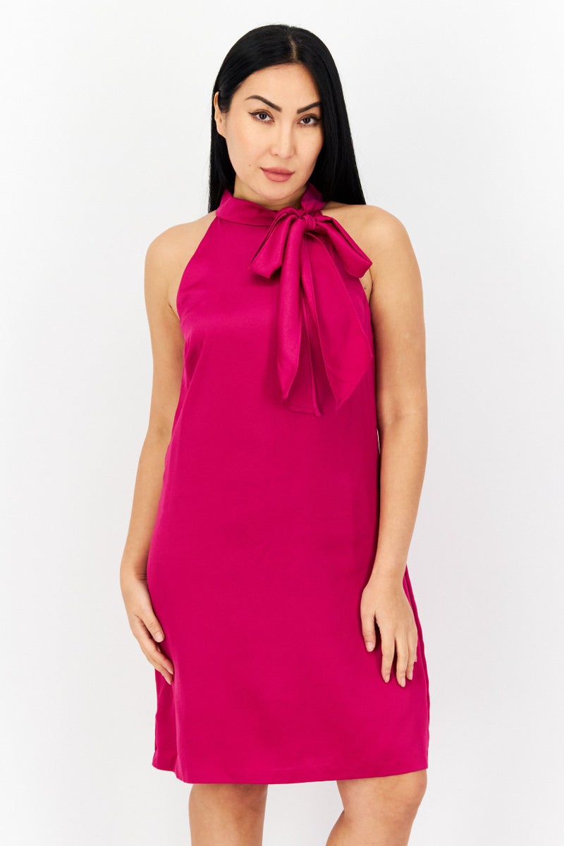 VINCE CAMUTO فستان ميني بسيط للنساء، وردي - Image 1