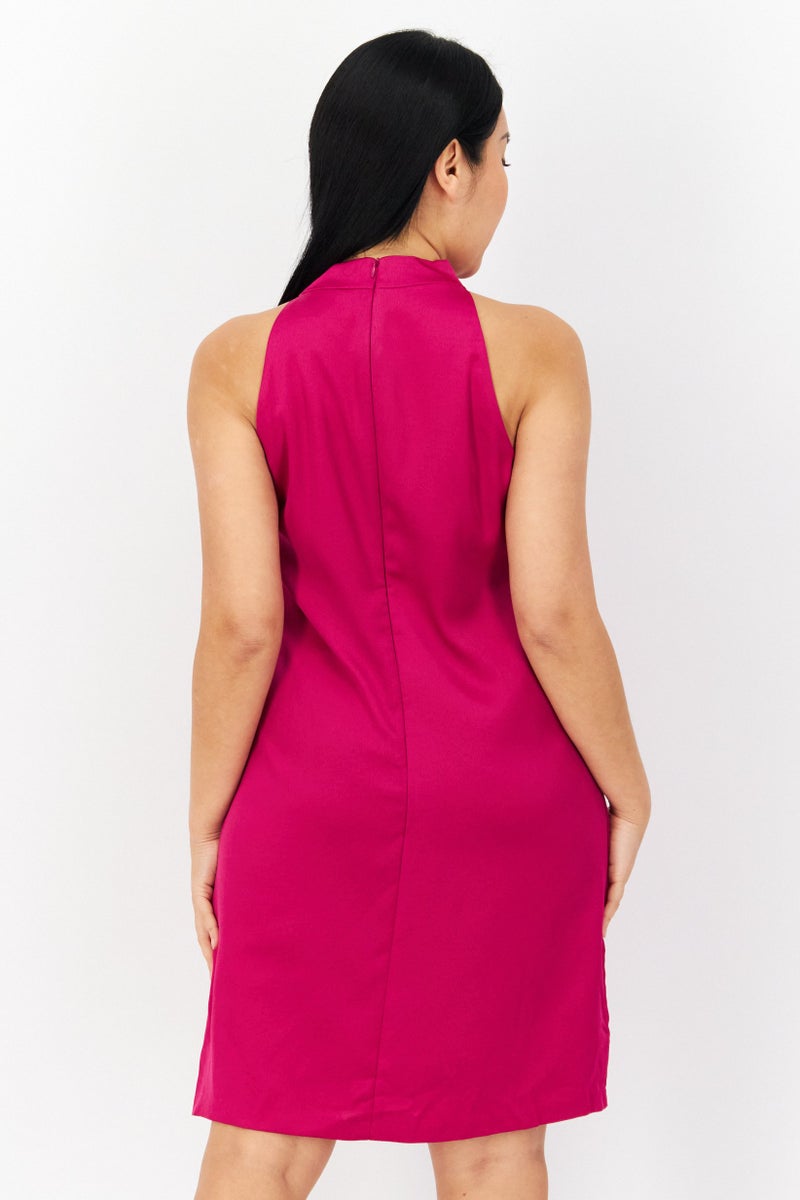 VINCE CAMUTO فستان ميني بسيط للنساء، وردي - Image 2