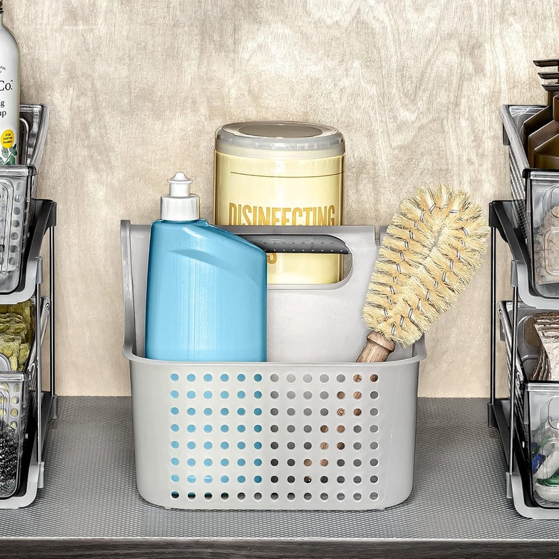 Madesmart Large Soft Grip Tote, Under Sink Bathroom Storage, Multi-Purpose Home Organization, EPA Certified, Antimicrobial White - Image 3