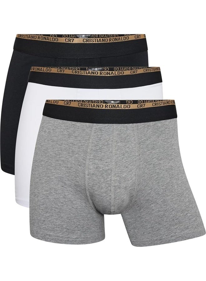 CR7 Men’s Basic Trunks 3-Pack – Premium Cotton Stretch Underwear (Multicolour) - Image 1