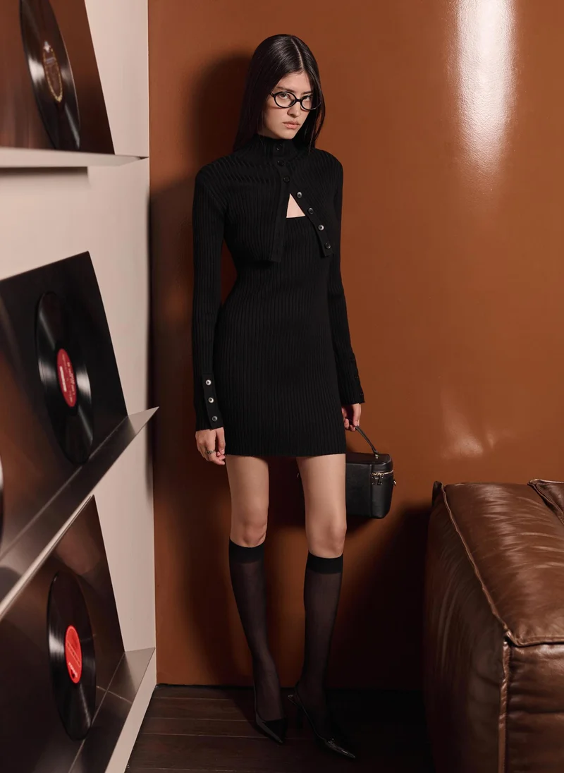 Lichi  Mini jersey dress with tonal bolero for Women | Best Price UAE