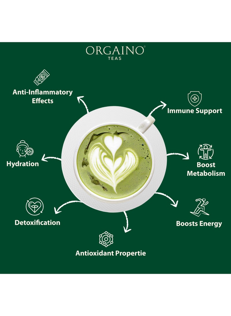 أورجينو مسحوق شاي ماتشا الفانيليا الأخضر - 50 جم، 25 كوبًا - Image 2