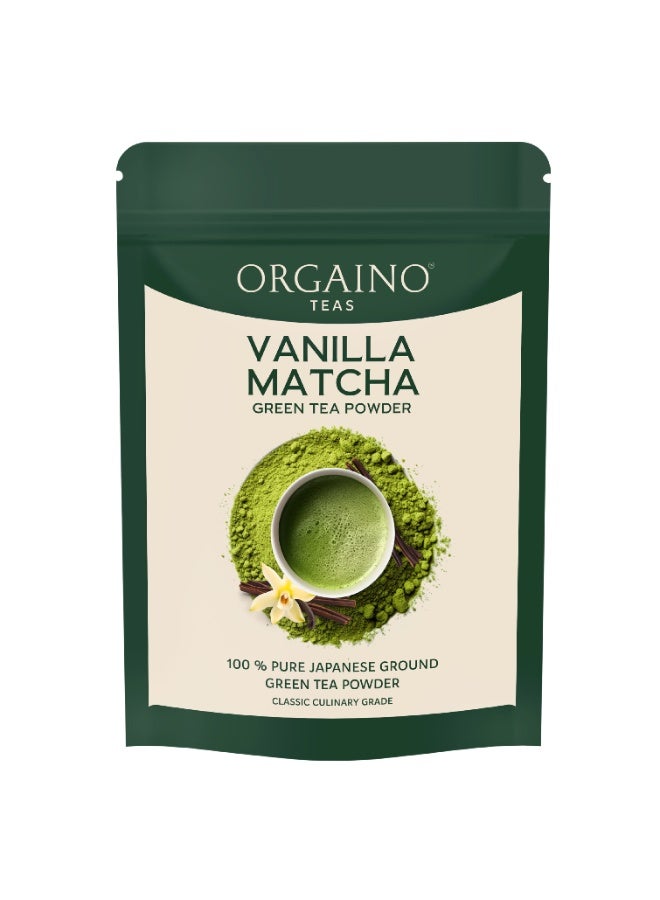 أورجينو مسحوق شاي ماتشا الفانيليا الأخضر - 50 جم، 25 كوبًا - Image 1