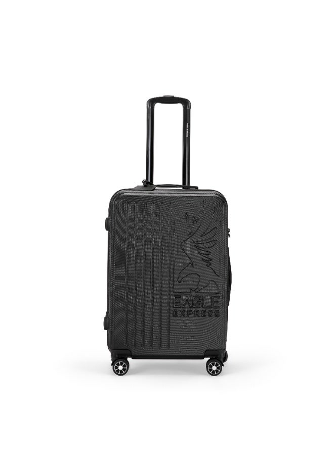 ايجل اكسبريس إيجل إكسبريس سوبيريور حقيبة سفر ترولي صلبة ABS - 24 بوصة - أسود - ضد الخدش - غطاء حماية مجاني - ضمان لمدة عام - Image 1