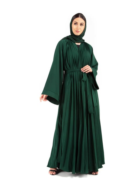 Pleated Detail Belted Jalabiya