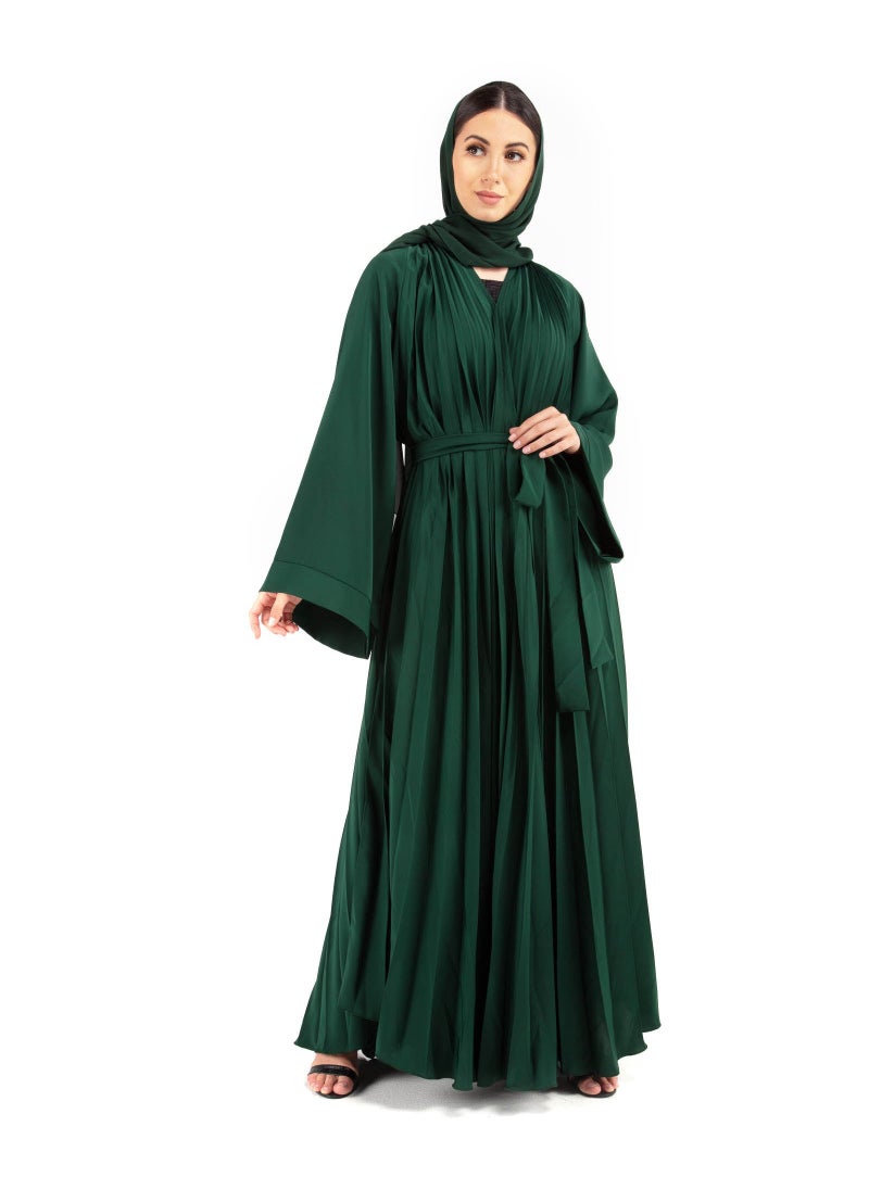Khizana - Pleated Detail Belted Jalabiya - Image 1